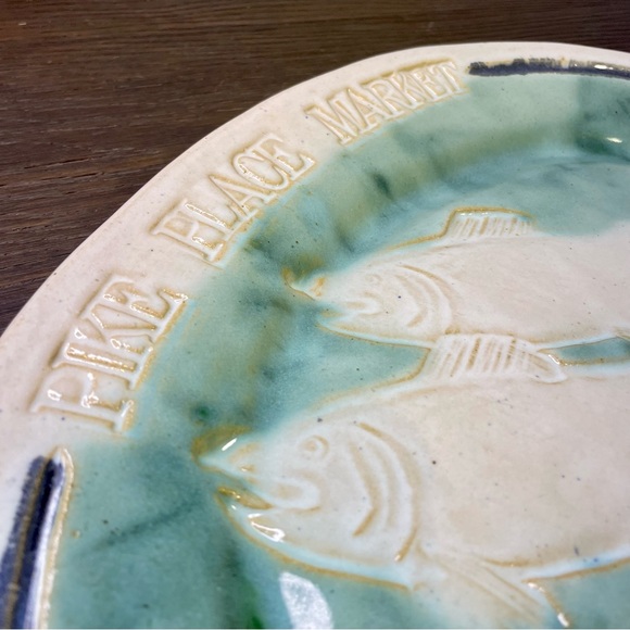 Sally Christopher Vintage 1994 Pike Place Market Seattle Fish Pottery Platter - Picture 3 of 8